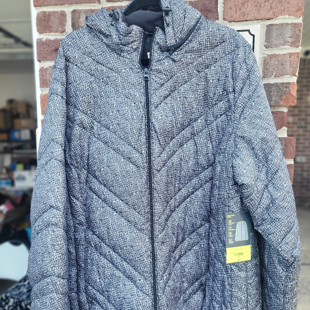 New xersion puffer jacket full zip sz 3x black/white